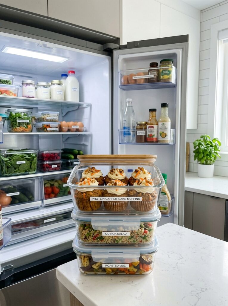 High Protein Carrot Cake Muffins 16 Food storage containers carrot c… 202605142203