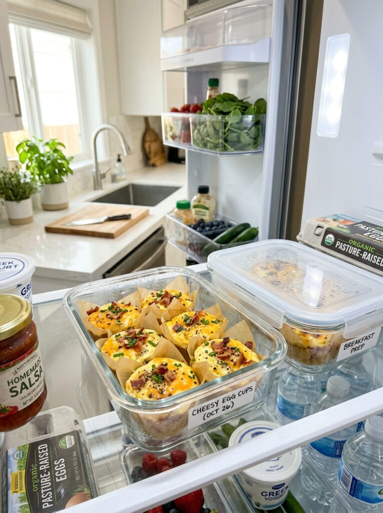 High Protein Cheesy Baked Egg Cups: A Delicious Breakfast Recipe 16 Food storage containers cheesy e… 202605102307