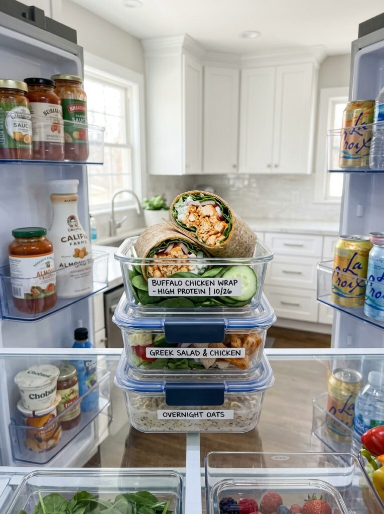 high protein buffalo chicken lunch wrap: Easy Recipe 16 Food storage containers fridge o… 202605051936