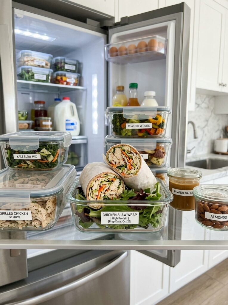 high protein chicken slaw wrap 16 Food storage containers fridge o… 202605062121