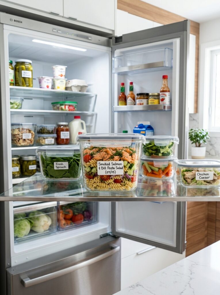 Smoked Salmon Dill Crunch Pasta Salad 16 Food storage containers pasta salad 202606041554