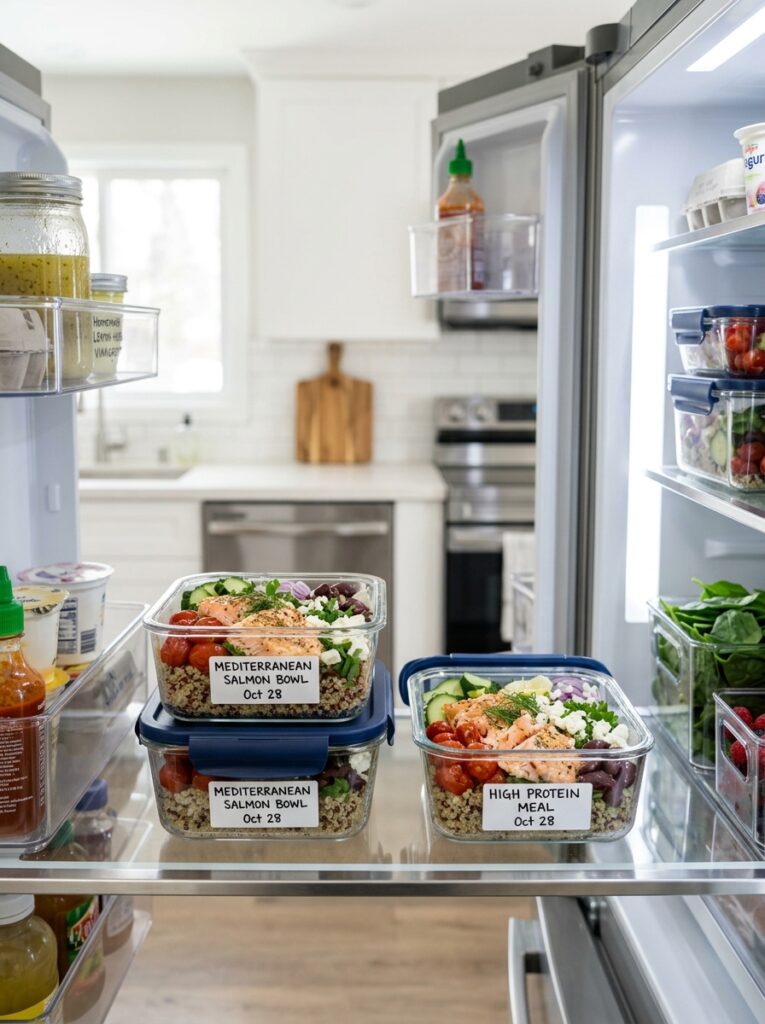High Protein Mediterranean Salmon Bowl: Flavorful & Healthy Recipe 16 Food storage containers salmon bowl 202605142159