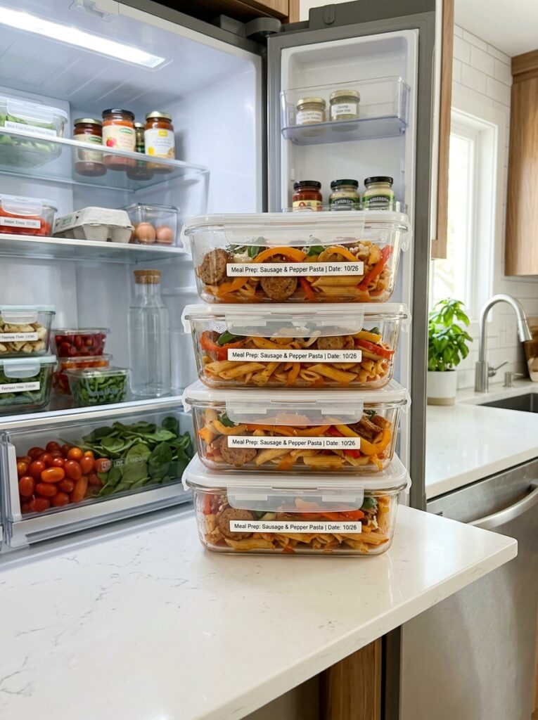 5 Ingredient Sausage Pepper Pasta 16 Food storage containers sausage … 202606121405