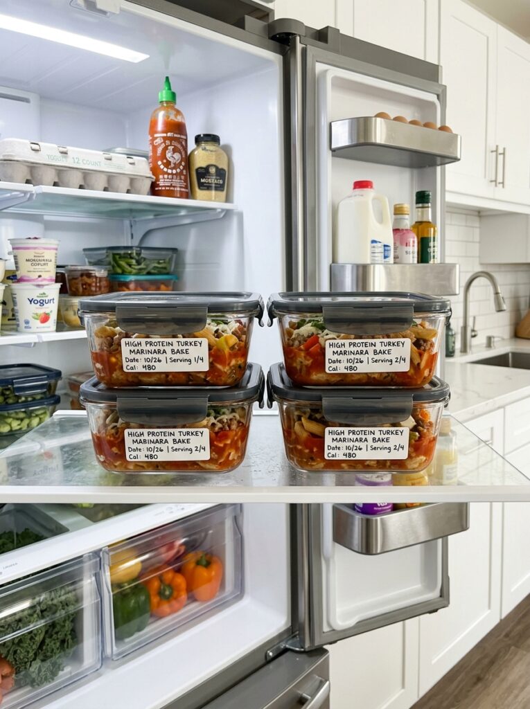 high protein turkey marinara bake: A Delicious Homemade Recipe 16 Food storage containers turkey bake 202605102248
