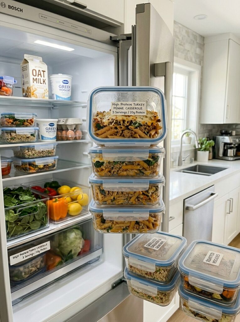 High Protein Turkey Penne Casserole Recipe 16 Food storage containers turkey c… 202605110023
