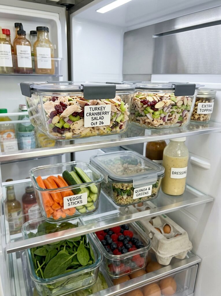 High Protein Turkey Cranberry Salad Recipe 16 Food storage containers turkey s… 202605121529