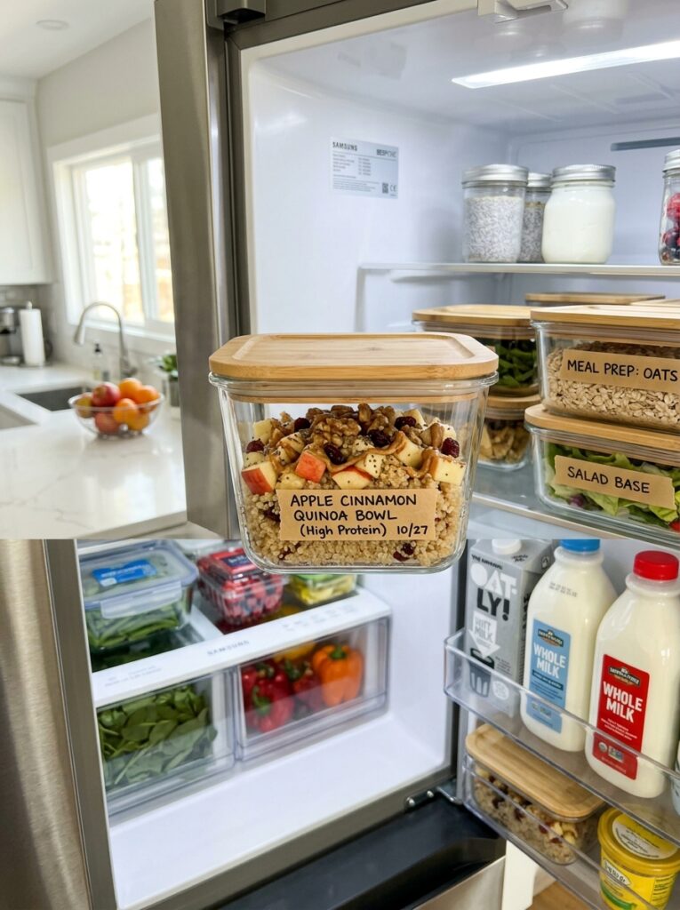 High Protein Apple Cinnamon Quinoa Bowl 16 Food storage containers with bowl 202606021821