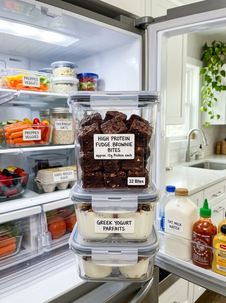 high protein fudge brownie bites: A Guilt-Free Chocolate Treat 16 Food storage containers with bro… 202605081841
