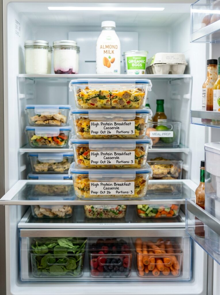 High Protein Breakfast Casserole Recipe 16 Food storage containers with cas… 202605291351