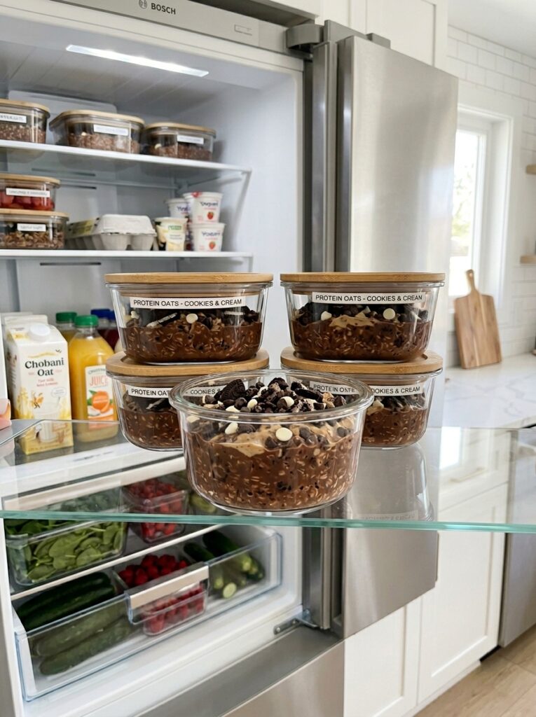 High Protein Cookies and Cream Oats: The Ultimate Recipe 16 Food storage containers with coo… 202605301524