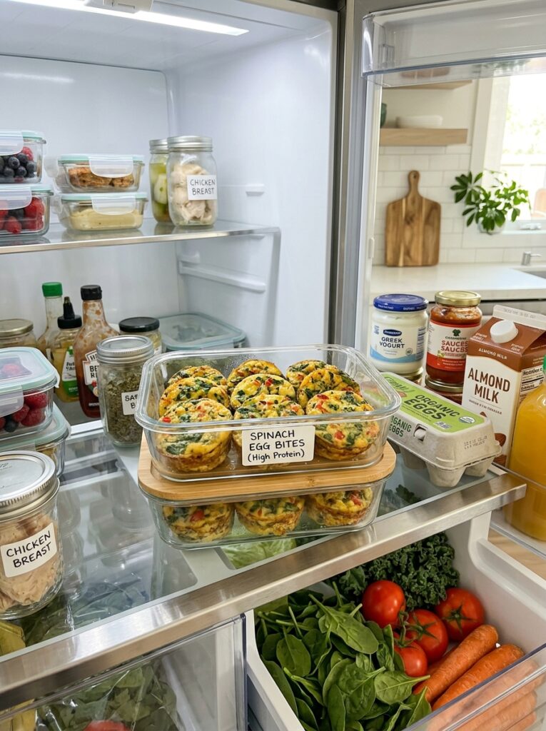 high protein spinach egg bites 16 Food storage containers with egg… 202605301542