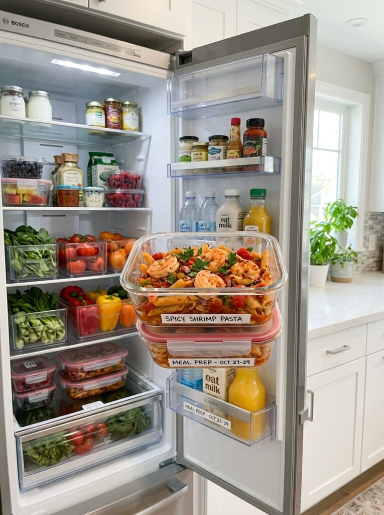 Food storage containers with pasta 202606021551