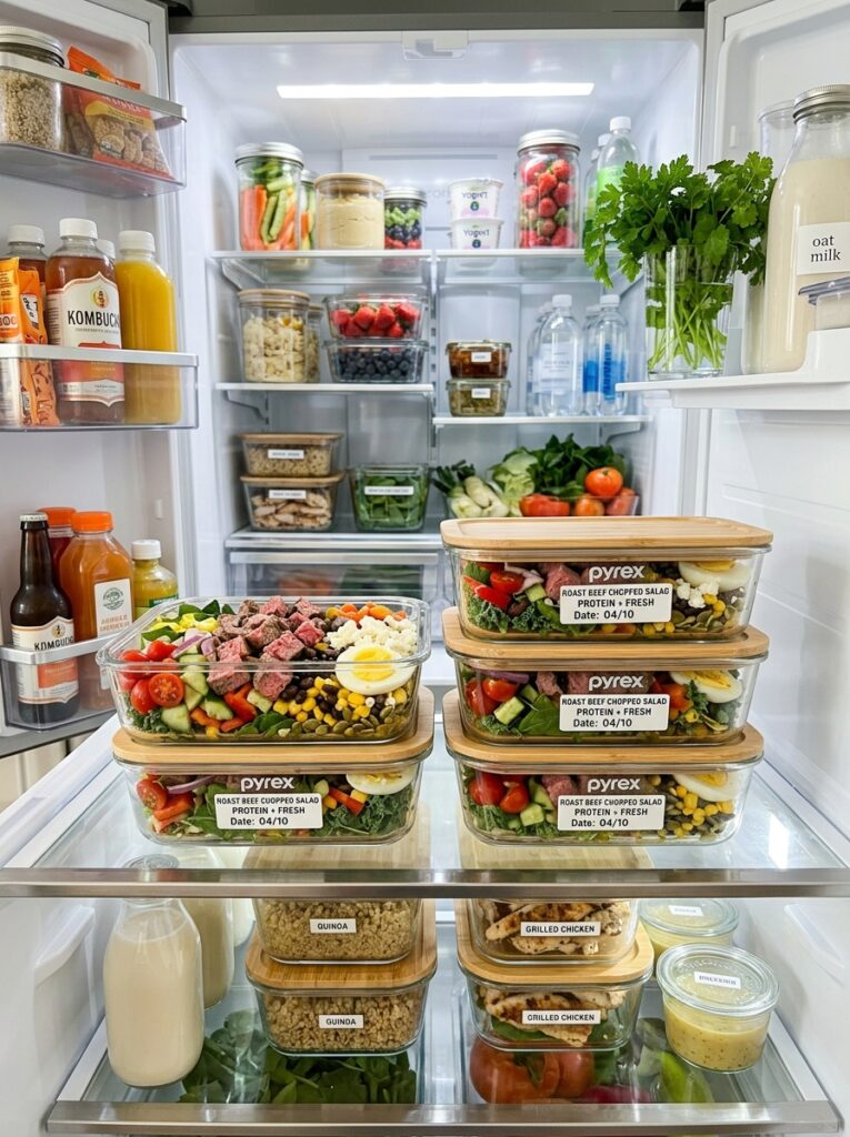 Food storage containers with salad 202605161239