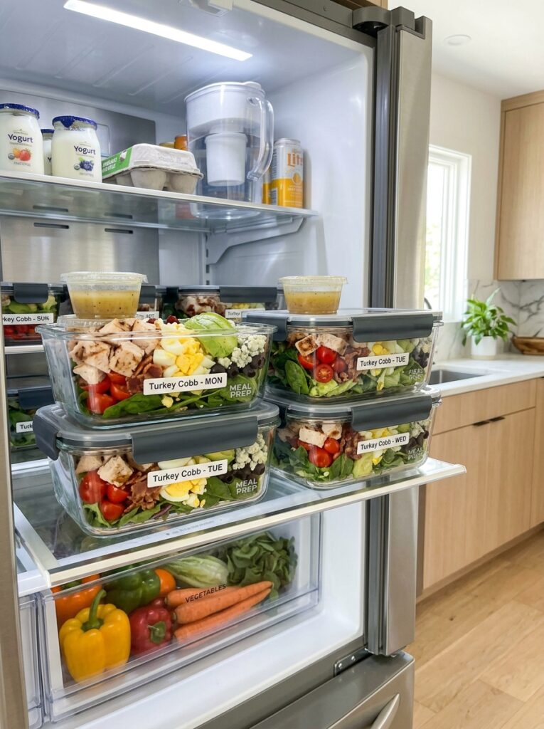 Food storage containers with salad 202605301913
