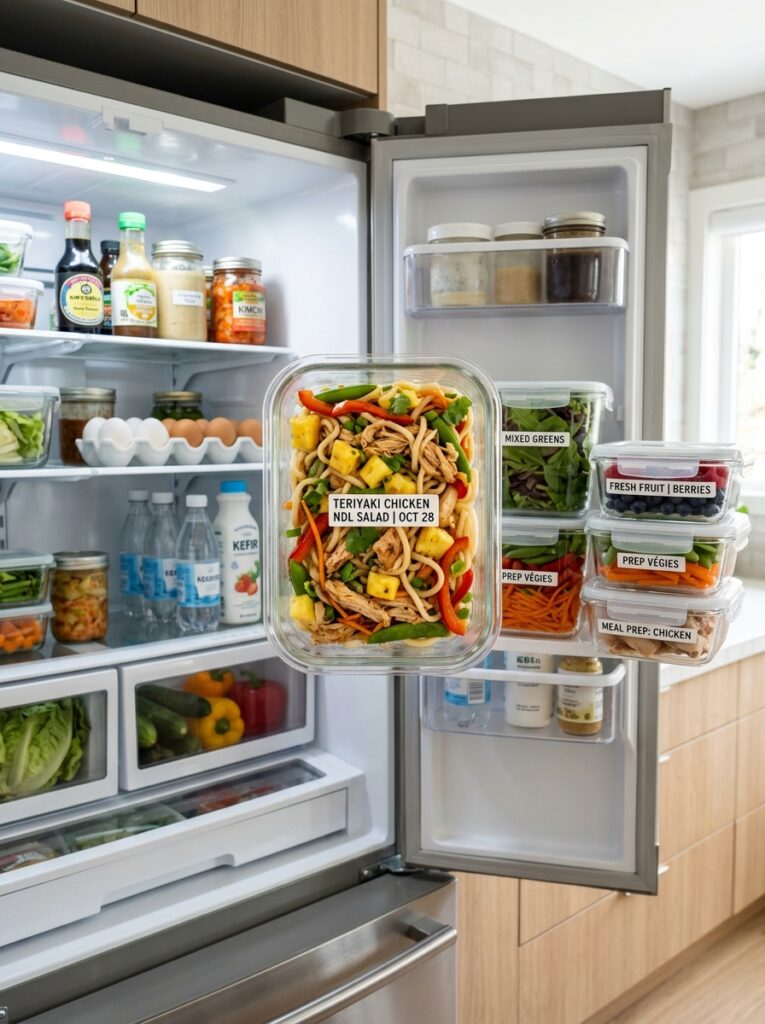 Teriyaki Chicken Pineapple Cold Noodle Salad 16 Food storage containers with salad 202606041617