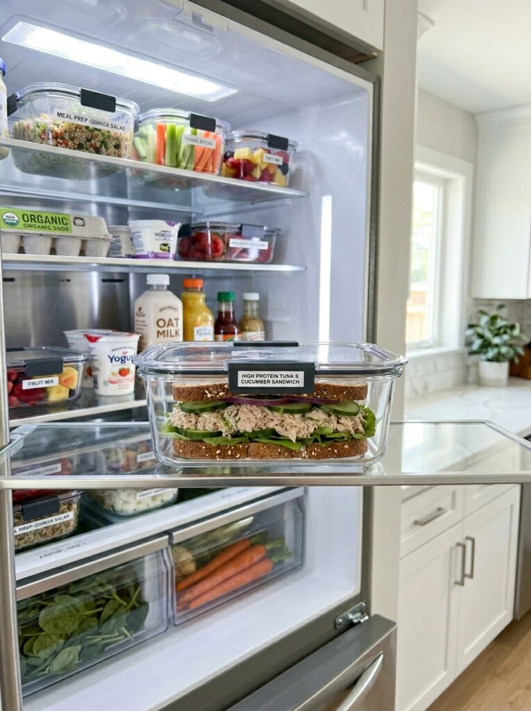 high protein tuna cucumber sandwich: A Fresh, Crunchy, and Nutritious Delight 16 Food storage containers with tun… 202605081929