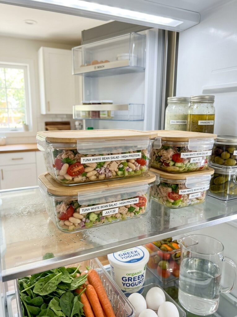 high protein tuna white bean salad 16 Food storage containers with tun… 202605181738