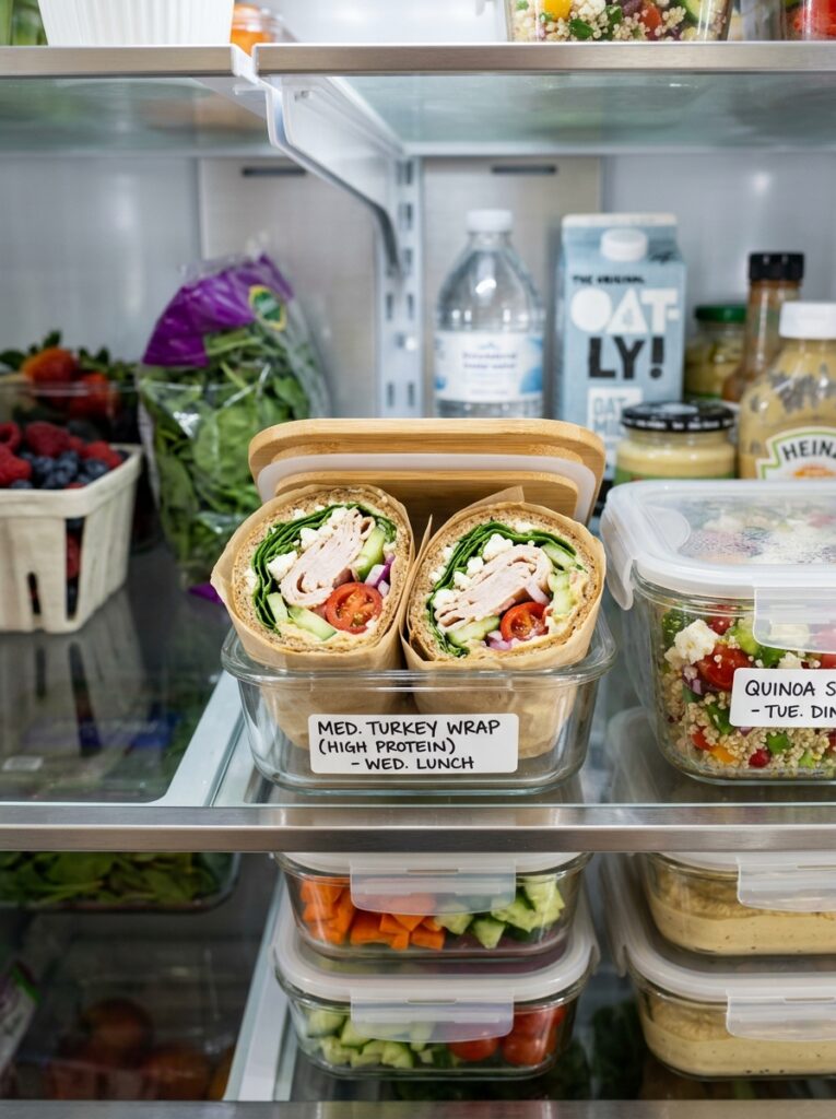 High Protein Mediterranean Turkey Wrap: The Ultimate Quick Lunch Recipe 16 Food storage containers with tur… 202605062051