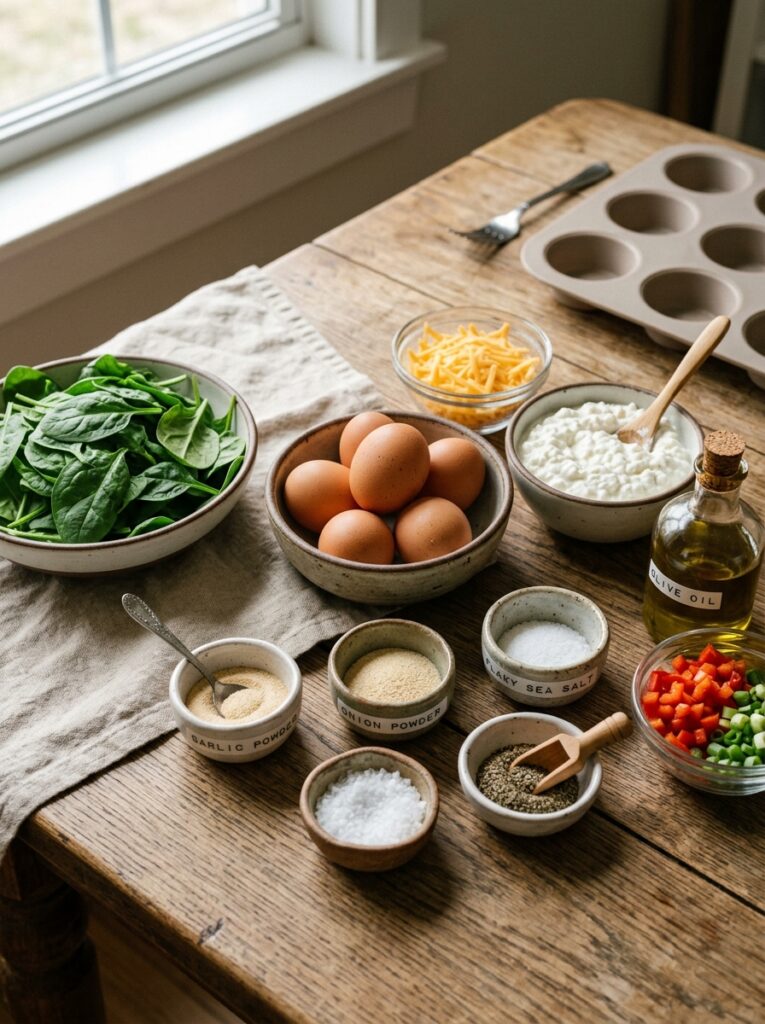 high protein spinach egg bites 13 Fresh ingredients for egg bites 202605301541