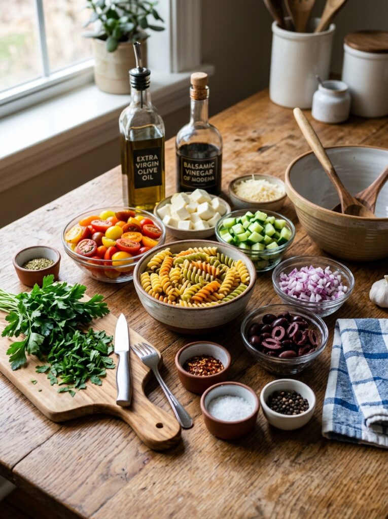 Classic Italian Cold Pasta Salad 2 Fresh ingredients for pasta salad 202606031657