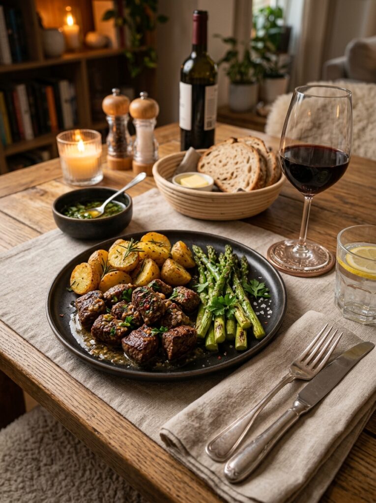 5 Ingredient Garlic Butter Steak Bites 15 Garlic butter steak bites setup 202606121354