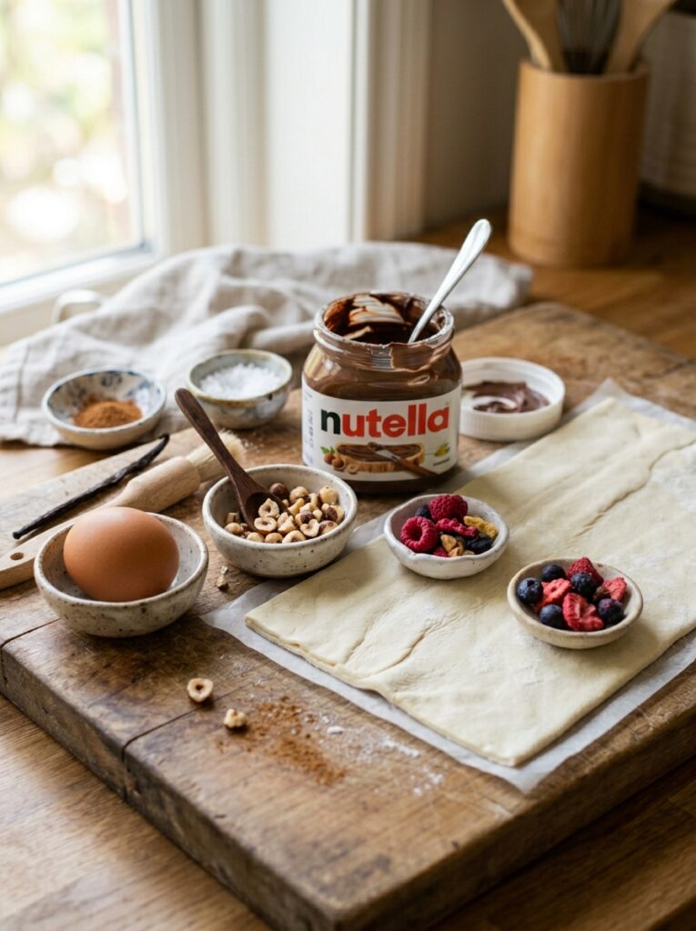 3 ingredient puff pastry Nutella twists 2 Ingredients for Nutella twists 202606121409