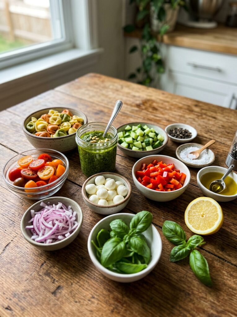 Creamy Pesto Tortellini Summer Salad: A Fresh, Flavorful Meal for Warm Days 13 Ingredients for Pesto Tortellini… 202606031745