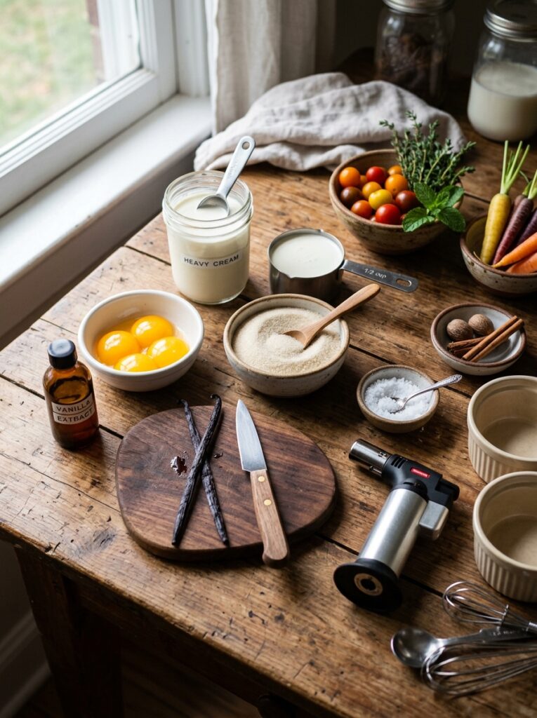 Vanilla bean crème brûlée torch: The Ultimate Homemade French Custard Recipe 13 Ingredients for Vanilla bean cre… 202606111557