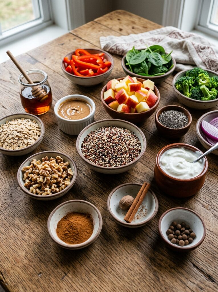High Protein Apple Cinnamon Quinoa Bowl 13 Ingredients for apple cinnamon q… 202606021821