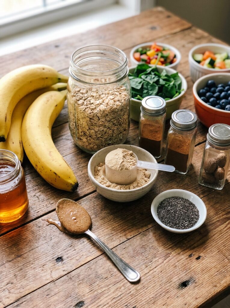 high protein banana oat bites 13 Ingredients for banana oat bites 202605131701