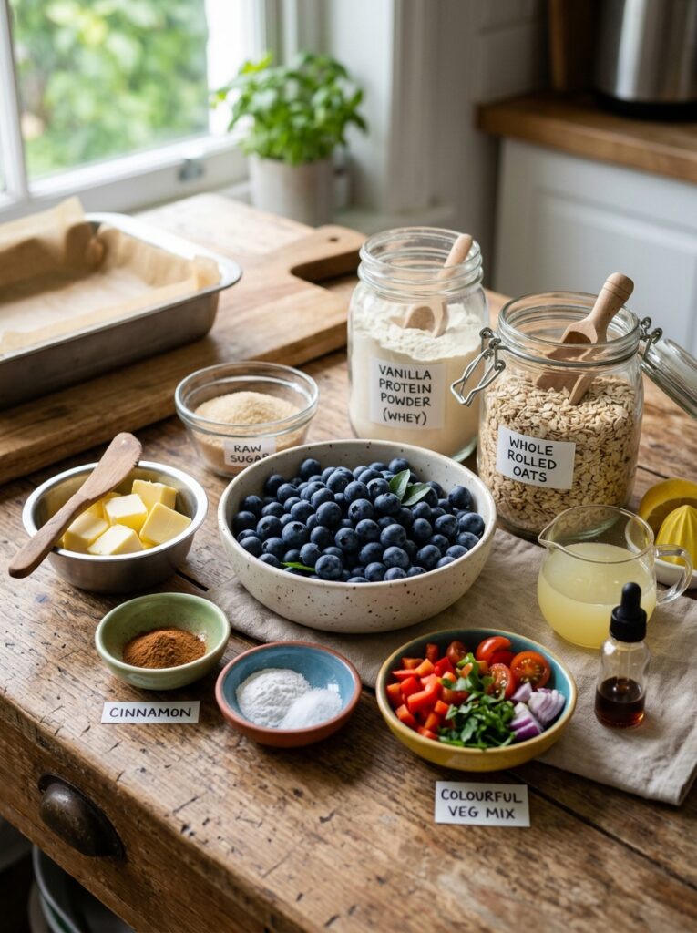 High Protein Blueberry Crumb Bars 13 Ingredients for blueberry bars 202605311445