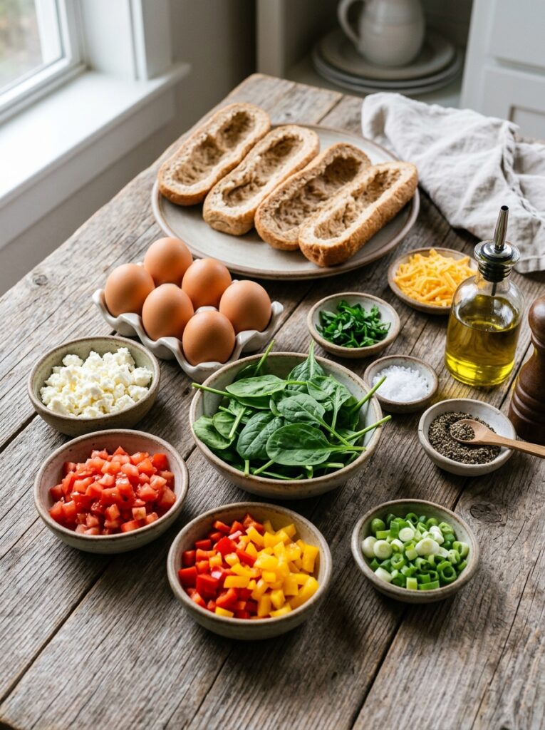 high protein breakfast egg boats 13 Ingredients for breakfast egg boats 202605102238