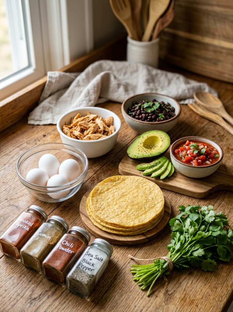 High Protein Breakfast Tostadas Recipe 13 Ingredients for breakfast tostadas 202605051819