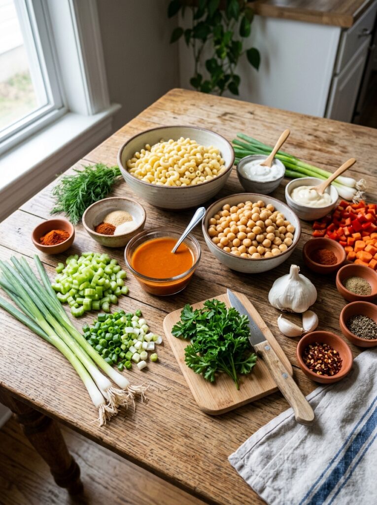 Spicy buffalo chickpea cold macaroni salad 13 Ingredients for buffalo chickpea… 202606051626