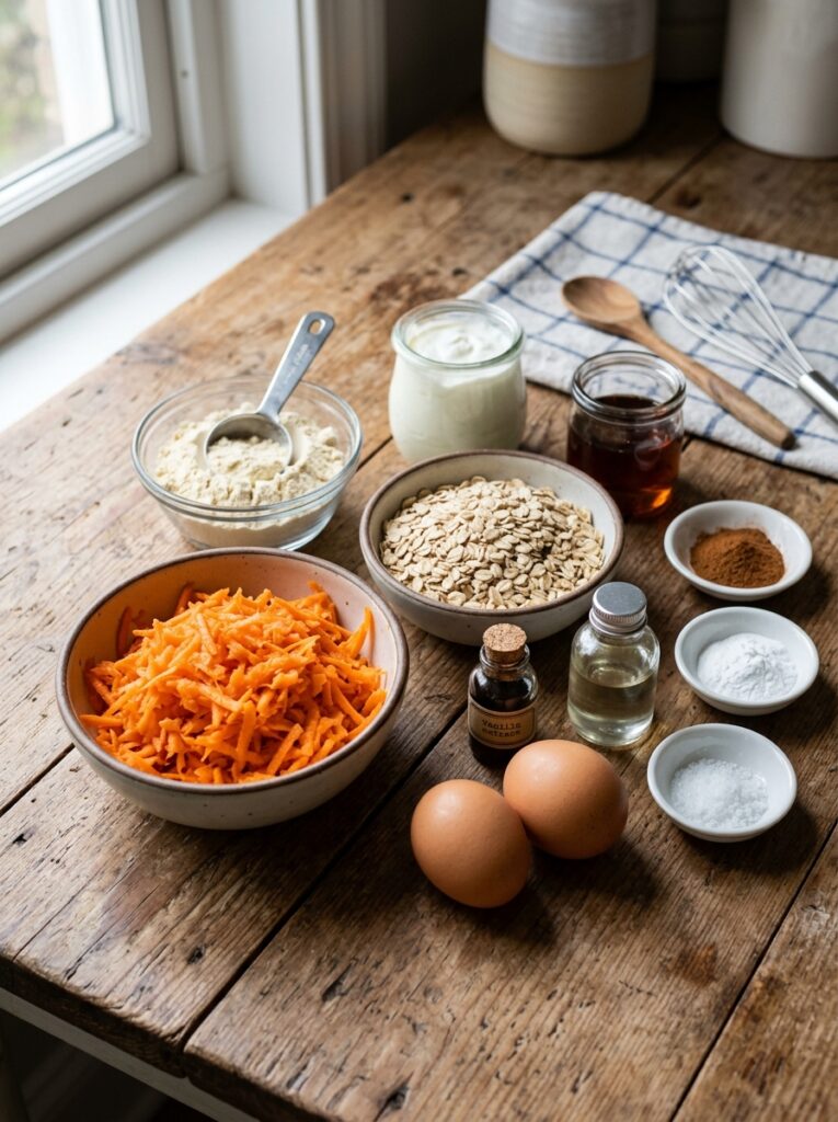 High Protein Carrot Cake Muffins 13 Ingredients for carrot cake muffins 202605142203
