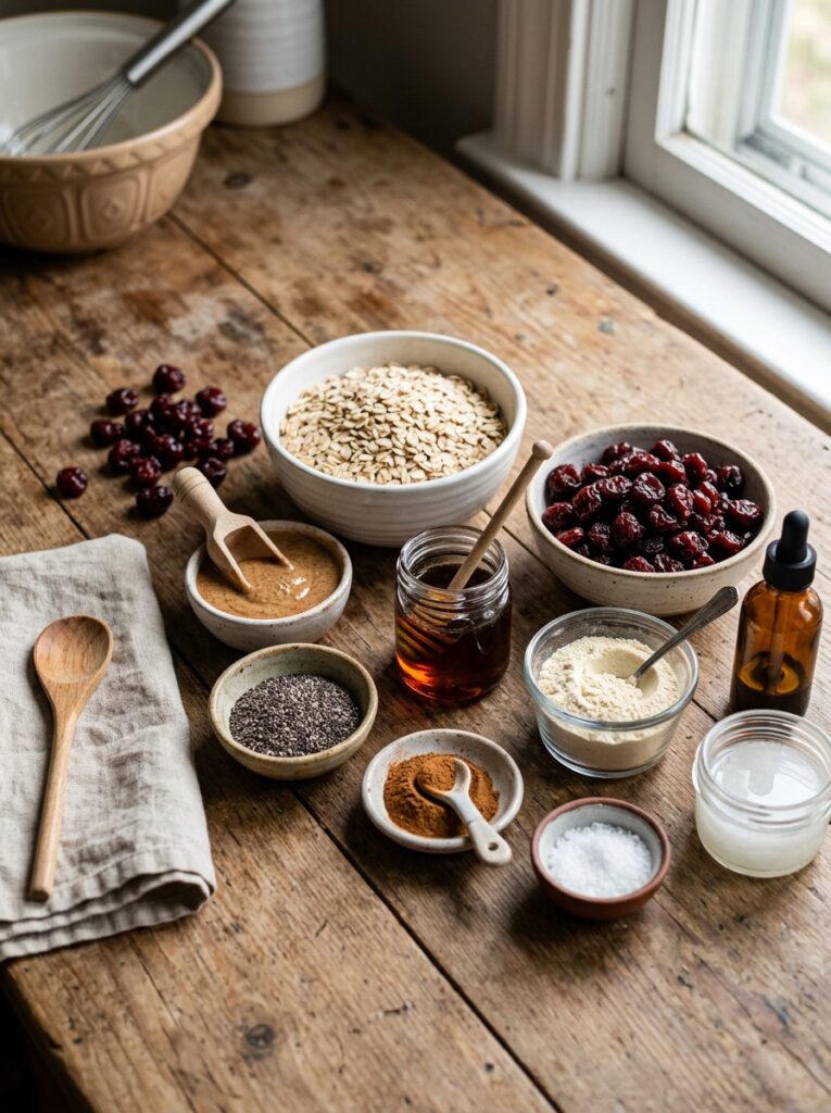 Ingredients for cherry oat bars 202605311508