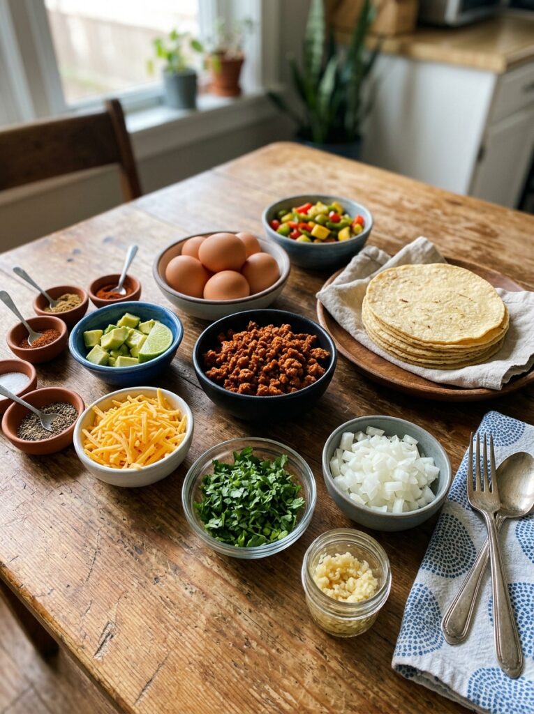 High Protein Chorizo Breakfast Tacos: A Halal/Tex-Mex Inspired Recipe 13 Ingredients for chorizo breakfas… 202605062033