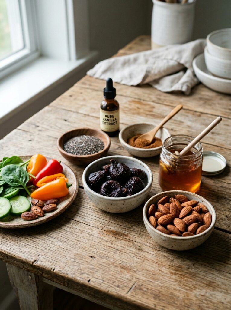 Ingredients for fig almond bites 202605161230
