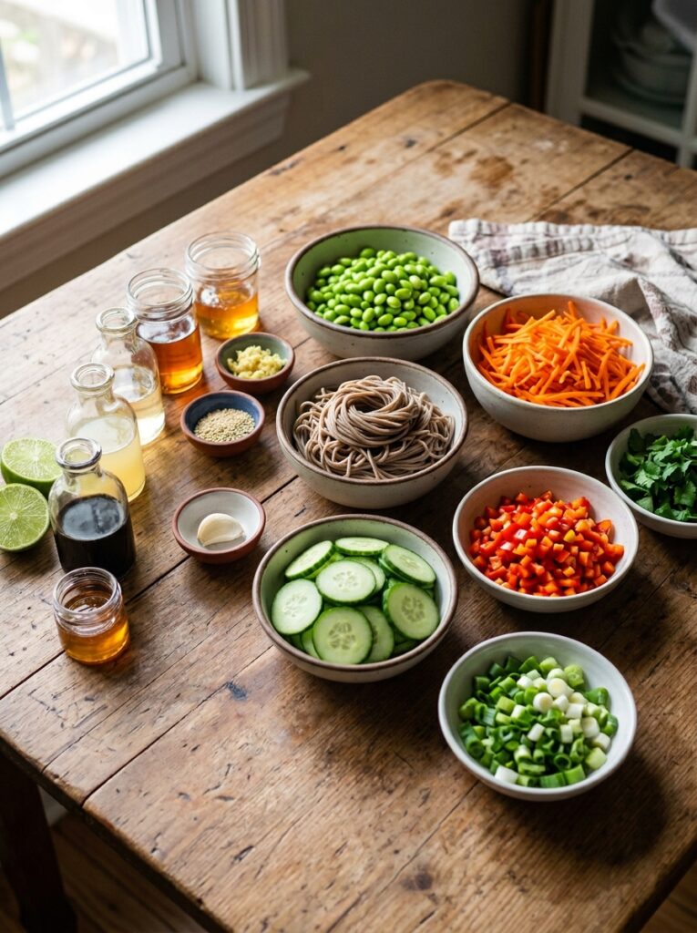 Zesty lime edamame ginger noodle salad 13 Ingredients for noodle salad arr… 202606061936