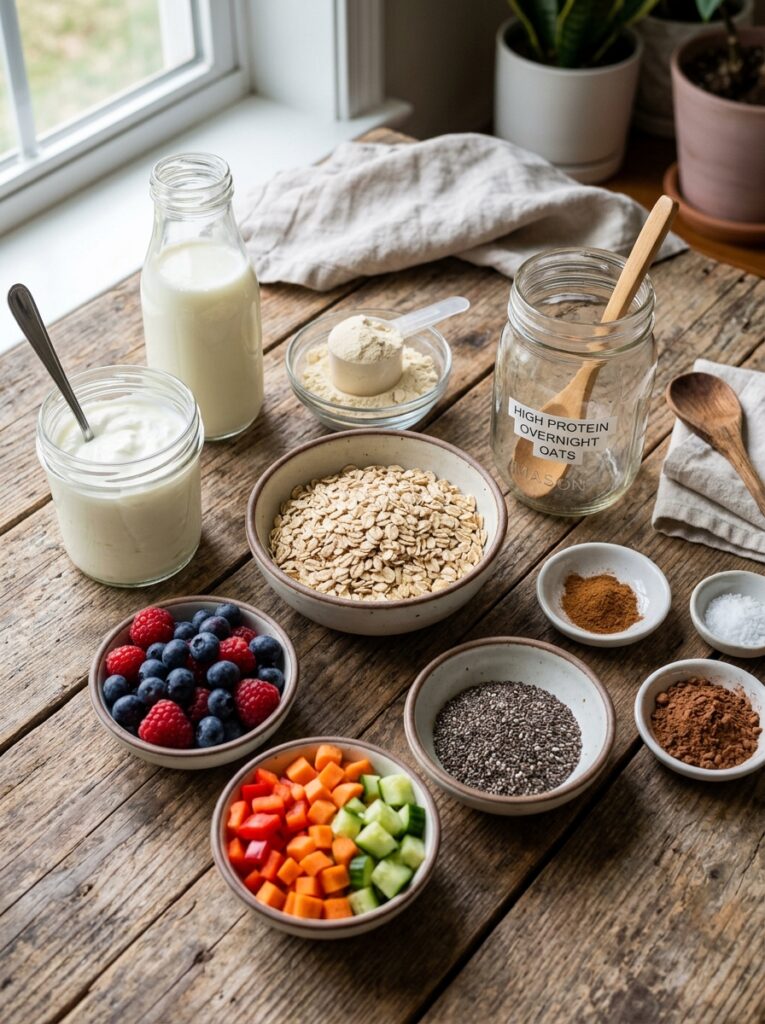 High Protein Overnight Oats with Protein Powder 13 Ingredients for overnight oats 202606081643