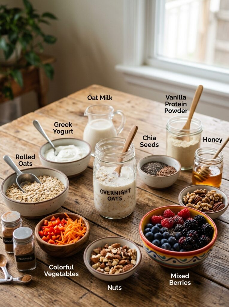 high protein overnight oats jar 13 Ingredients for overnight oats jar 202606021527