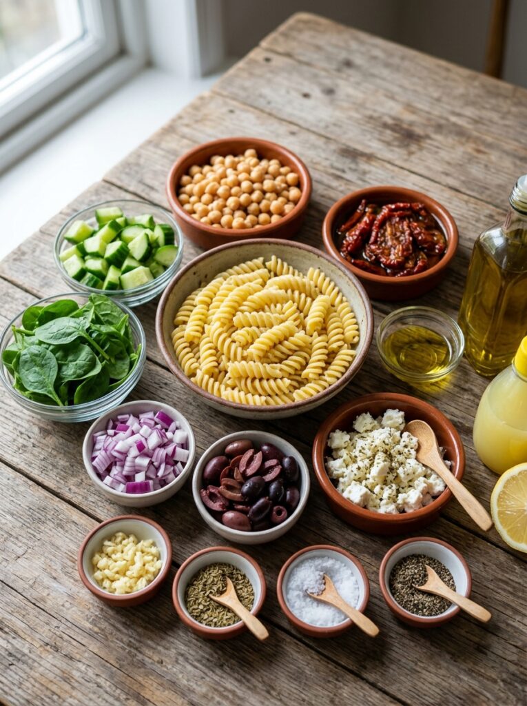 Ingredients for pasta salad 202606041601