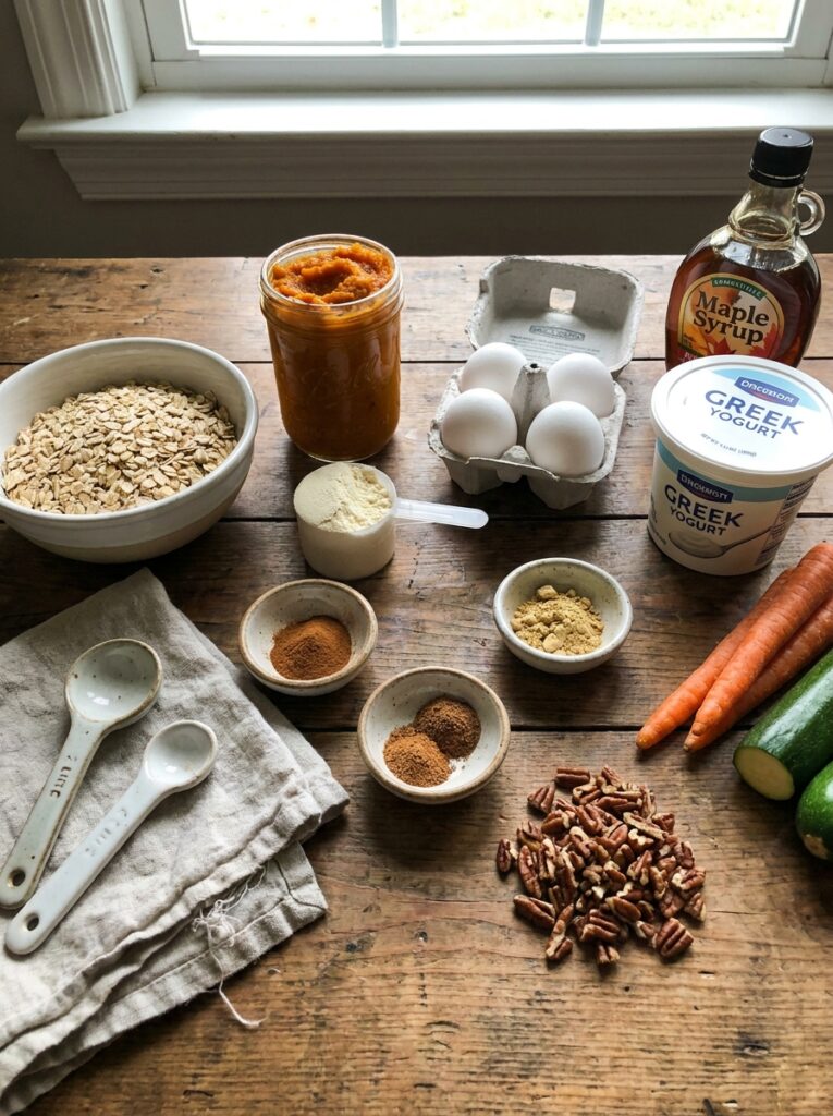 high protein pumpkin oatmeal muffins 13 Ingredients for pumpkin oatmeal … 202605132221