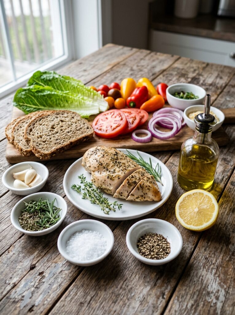 High Protein Roast Chicken Sandwich 13 Ingredients for roast chicken sa… 202605081159