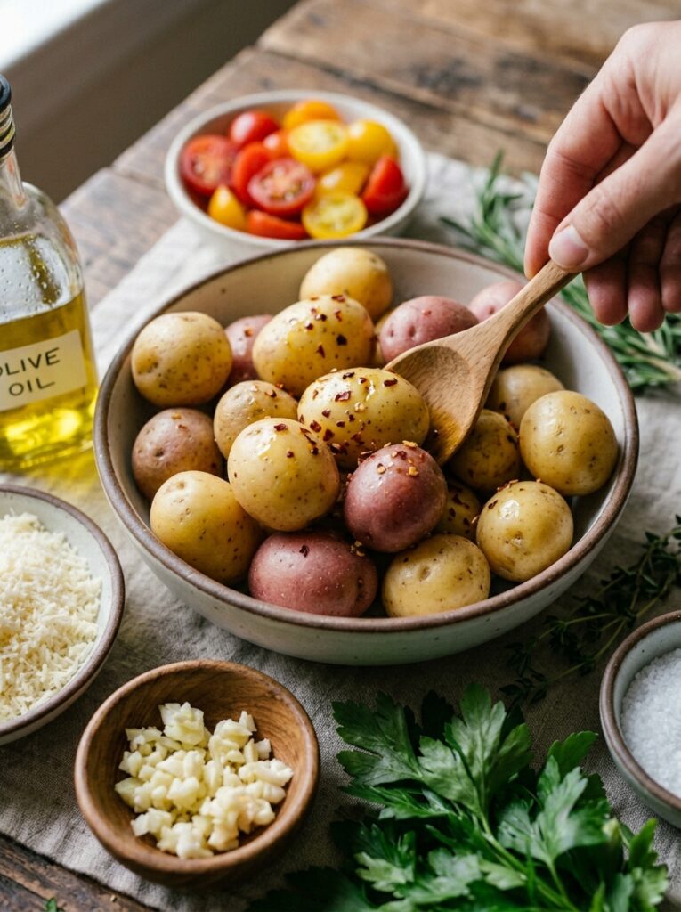 Crispy Smashed Potatoes with Parmesan 13 Ingredients for smashed potatoes 202606091504