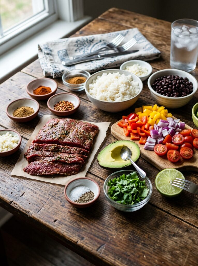 High Protein Steak Taco Lunch Bowl 13 Ingredients for steak taco lunch 202605291421
