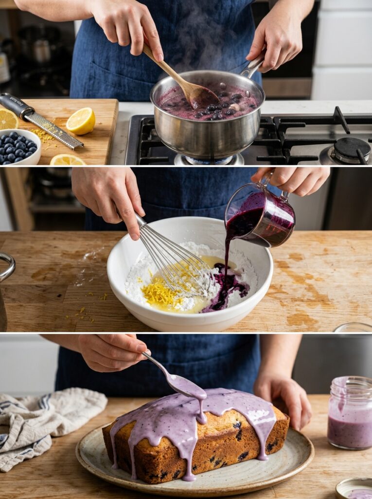Lemon blueberry cake icing process 202606111541
