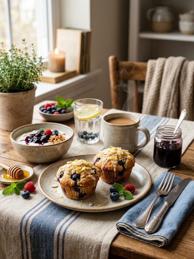 High Protein Lemon Blueberry Muffins: Healthy Breakfast Treat 15 Lemon blueberry muffins setup 202605142057
