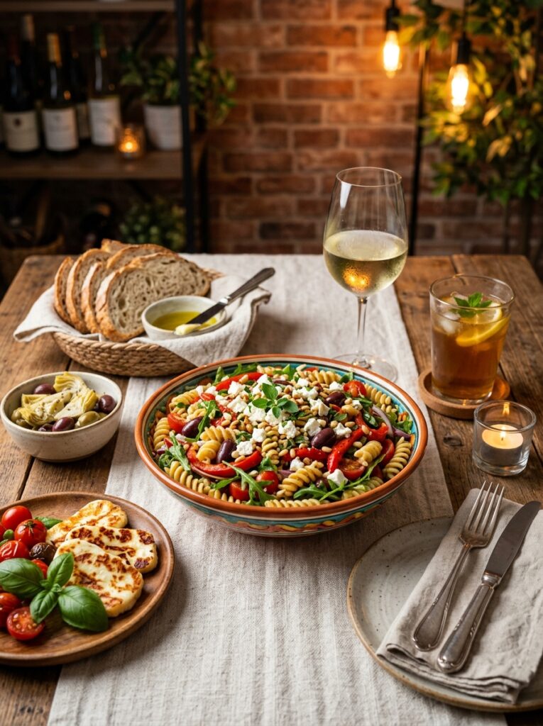 Mediterranean roasted red pepper feta pasta salad: Complete Recipe 4 Mediterranean pasta salad setup 202606061940