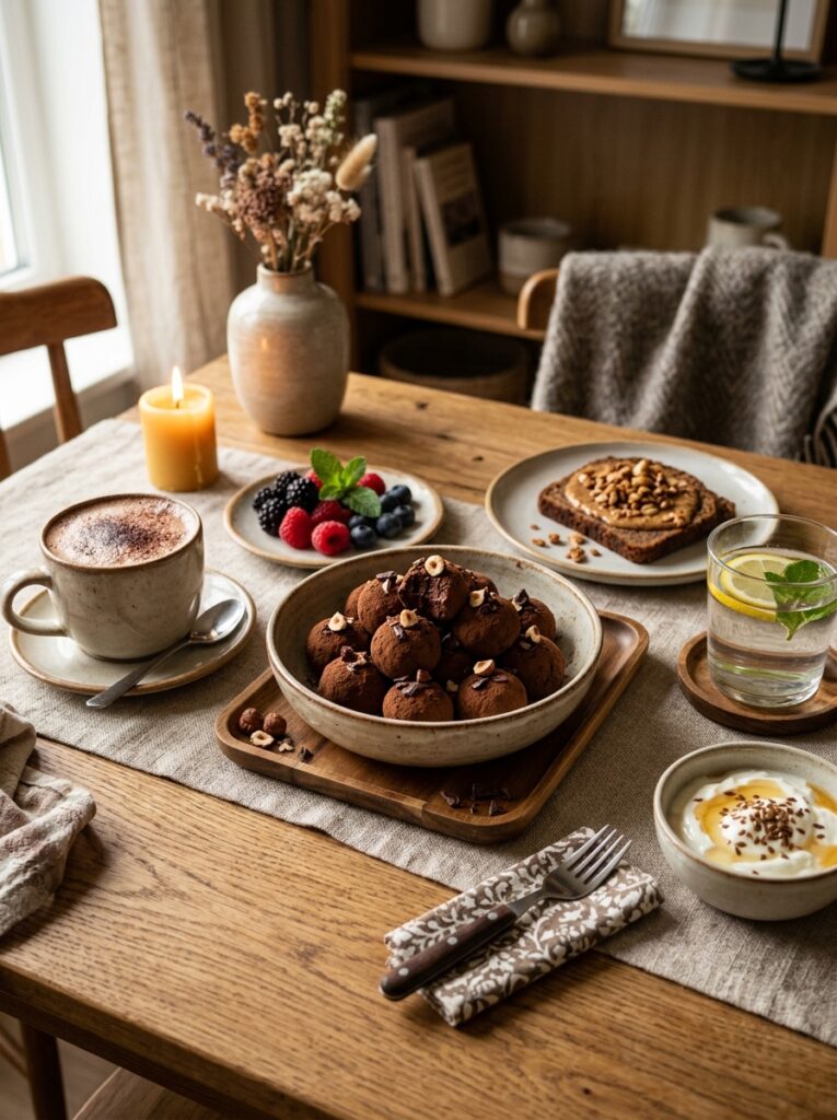 High Protein Mocha Truffle Bites 15 Mocha truffle bites setup 202605101218